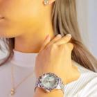 Relógio Quartz Feminino Aço inoxidavel Prata com garantia