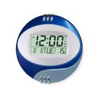 Relógio redondo digital LCD de mesa ou de parede com despertador temperatura e calendário 6870