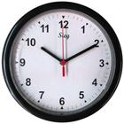 Relógio Redondo Preto Fundo Liso 24Cm - Sieg