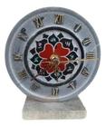 Relógio Rústico14cm Em Pedra Sabão Decorativo Feito Manualmente
