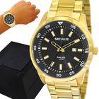 Relógio Seculus Masculino Original Dourado 1 Ano De Garantia