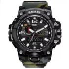 Relógio Smael 1545 Camuflado Verde Exercito Sport 739