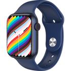 Relogio Smart watch Series 7 com Tela Infinita Lançamento 2021 Azul + Pulseira Milanese - W37