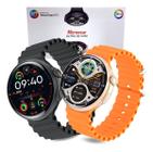 Relógio Smartwatch 2 Pulseiras Ultra Se Mini Série 10 Amoled Microwear Redondo GPS NFC Chamadas