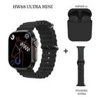 Relógio Smartwatch Hw68 Ultra Mini 41mm Unissex C/ 02 Pulseiras + Fone inPods 12 Bluetooth