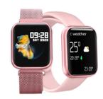 Relogio Smartwatch inteligente T80S Lembrete Notificações Academia Esporte Fitness Feminino Multi-Funções