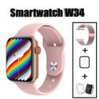 Relogio Smartwatch Inteligente W34 Tela Infinita com Pulseira Metal e Case e Película