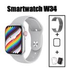 Relogio Smartwatch Inteligente W34 Tela Infinita com Pulseira Metal e Case e Película