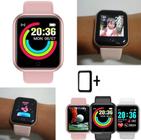 Relógio Smartwatch Y68 Android iOS Bluetooth Rosa C/ Pelicula