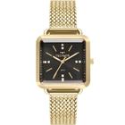 Relógio Technos Fashion Style Feminino Dourado Pulseira Mesh Dourado Caixa Quadrada de Aço Inoxidável - 2036MME/4P
