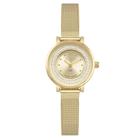 Relogio Technos feminino dourado pequeno mini cravejado luxo sofisticado pulseira esteira a prova dagua 2035NAD/1D