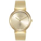 Relogio Technos Feminino Dourado Slim Vidro Safira Pulseira