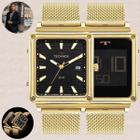 Relógio Technos Masculino Anadigi Curvas Dourado 1S13CV/1P