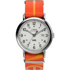 Relógio Timex Weekender, estojo de 40 mm, prateado, laranja