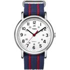 Relógio Timex Weekender Stripe T2N747 com pulseira vermelha/azul