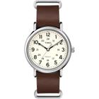 Relógio Timex Weekender T2P495 com pulseira de couro unissex de 40 mm