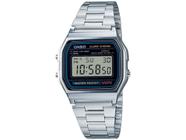 Relógio Unissex Casio Digital Resistente à Água - A158WA-1DF Prata