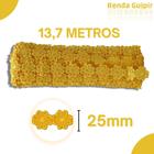 Renda Guipír Amarelo Ouro - 25Mm Rolo Com 13,7 Metros - Chl207 - Nybc