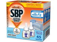 Repelente Elétrico Líquido SBP 45 Noites - Cheiro Suave com 2 unidades de 32,9ml