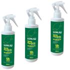 Repelente inseto mosquito 200ml icaridina sunlau - spray ( kit 3 peça)