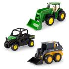 Réplicas fundidas sob pressão de ferro fundido Toy John Deere ERTL, pacote com 3 polegadas