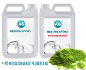 Resina Epóxi 1KG + Pó Metálico Verde Floresta AG