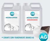 Resinas Epóxi 1Kg + Corante Semi-Transparente Branco Ag Medi - Resinas Ag