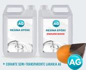 Resinas Epóxi 1Kg + Corante Semi-Transparente Laranja Ag Bai