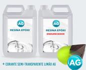 Resinas Epóxi 1Kg + Corante Semi-Transparente Limão Ag Alta