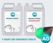 Resinas Epóxi 1KG + Corante semi-transparente verde Ag - Resinas ag