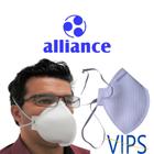 Respirador Descartável PFF2 Branco Sem Válvula c/1un - ANVISA CA46.662 - Máscara da Alliance