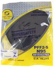 Respirador n95 pff2 elastico ajustavel super safety preta ( kit 10 pecas )