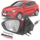 Retrovisor Esquerdo (motorista) Fiat Argo Cronos Manual com Capa Vermelho Branco Preto Prata