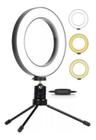 Ring Light De Mesa Iluminador Led Mini Tripé Anel 16Cm Usb