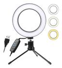 Ring light iluminador 16cm de mesa tripé maquiagem selfie - Master