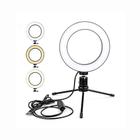 Ring Light Iluminador 6" 16 Cm Fotos e Videos Tripé De Mesa Luz Led - RTS