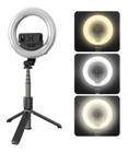 Ring Light Led Anel 13 Cm Bastão Tripé Celular Bluetooth