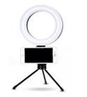 Ring Light Mesa Iluminador 6 Tripé 16Cm Suporte Celular - Mrvendas