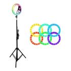 Ring Light Rgb Colorida 26 Centimetros Led + Tripé 2.10 M