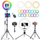 Ring Light RGB WisaKey 12,3" com Tripé e Suporte para Celular