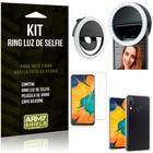 Ring Luz de Selfie Samsung Galaxy A20 Flash Ring + Capa Silicone + Película Vidro - Armyshield