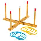 Ring Toss Game Franklin Sports Wooden com 4 anéis de plástico