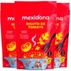 Risoto de Tomate Mexidona Vegano contendo 3 pacotes de 180g cada