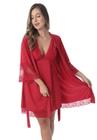 Robe Feminino Hobby Feminino Lingerie Noite Roupão Microfibra renda Elegante Luxo Gestante manga 3/4 Sensual noiva madrinha linha noite