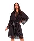 Robe IMI Lingerie Com Renda Florallys Preto