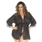 Robe Plus Size Felina Preto Pimenta Sexy - Hobby Sexy