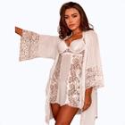 Robe Roupão Feminino Hobby Inverno Lingerie Sensual Cetim Romance Tendência Lindo Lançamento Luxo Tule Renda Sexy Transparente