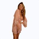 Robe Roupão Feminino Hobby Inverno Lingerie Sensual Cetim Romance Tendência Lindo Lançamento Luxo Tule Renda Sexy Transparente