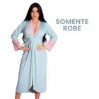 Robe Roupão Longo Com Detalhes em Renda Elegante Romantic Lingerie Feminino