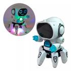 Robô Aranha Branco - Dança Brinquedo Com Som E Luz - Presente - Boneco Robô Dançarino